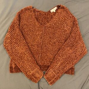 Rusty orange cropped sweater, Pink Rose, size M